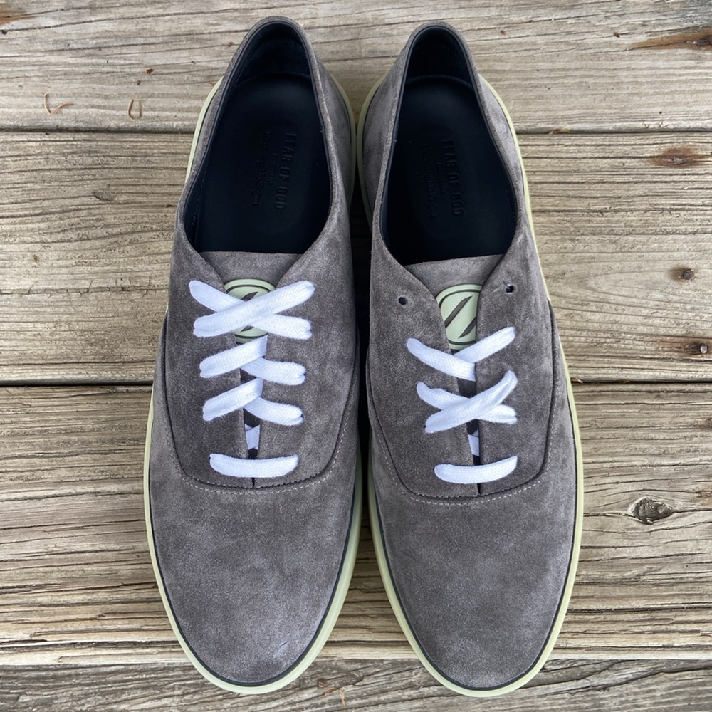 NIB Authentic Fear of God x Ermenegildo Zegna Grey Suede Sneaker Men's Size 11.5 - Picture 6 of 16